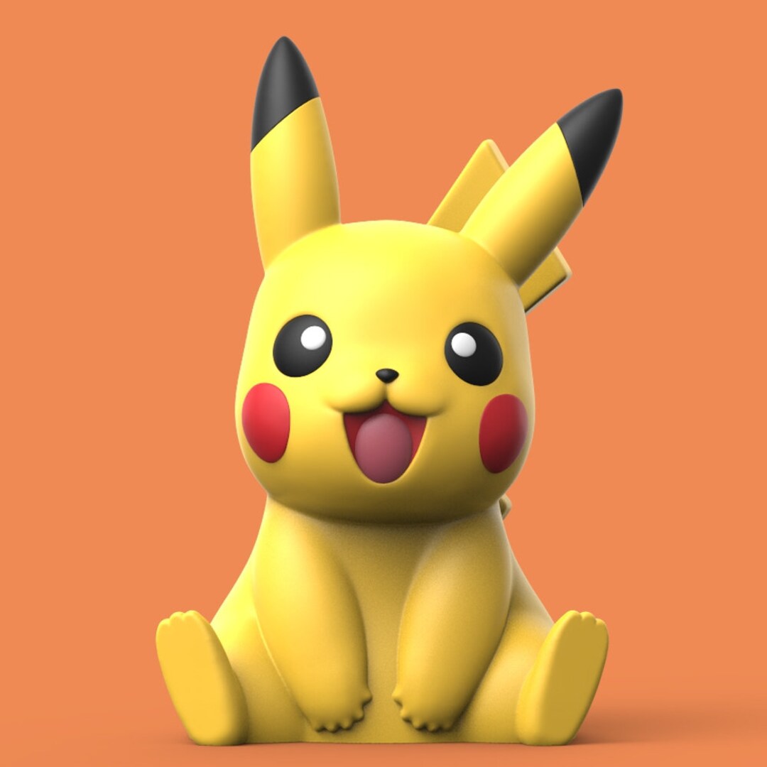Chibi Pikachu 3D Printed Model unpainted 