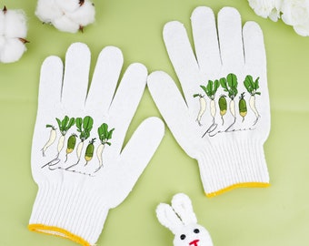 Guantes de nombre personalizados, guantes de zanahoria, guantes de jardinería, guantes para amantes del jardín, guantes de trabajo al aire libre, guantes de algodón, guantes de trabajo, herramientas de jardinería