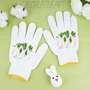 Customized Name Gloves,Carrot Gloves,Gardening Gloves, Garden Lover Gloves,Outdoor Working Gloves,Cotton Gloves,Work Gloves,Gardening tools
