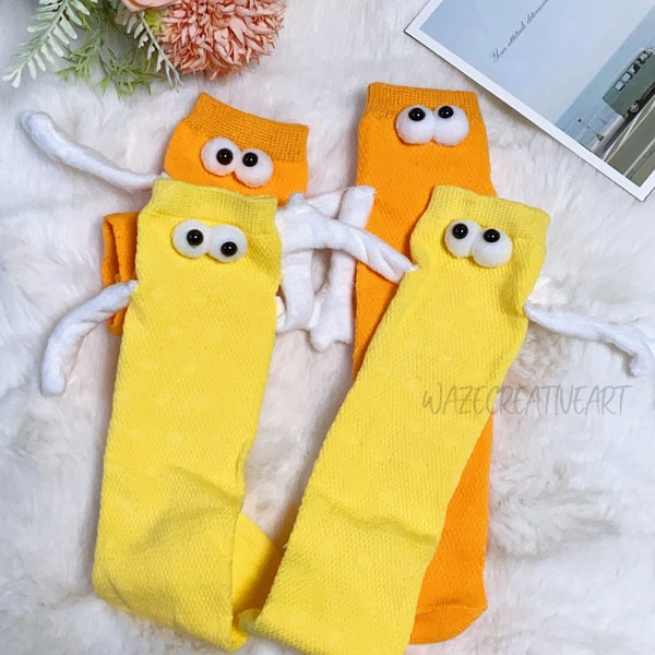 Funny Magnet Socks,Hand in Hand Socks,Cartoon Socks,Socks for Children and Adults,Soft Floor Socks,Cute Sock,Gifts for her,Best Friends Gift