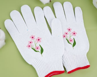 Flower Gardening Gloves,Cotton Gloves,Work Gloves,Garden Gift for Her,Gardening tools,Grandma's Garden Gift,Gloves,Garden Lover Gloves