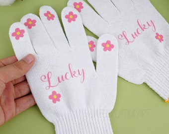 Guantes de jardinería florales, herramientas de jardinería, regalo de jardín de la abuela, guantes, guantes de algodón, guantes de trabajo, regalo de jardín para ella, guantes amantes del jardín