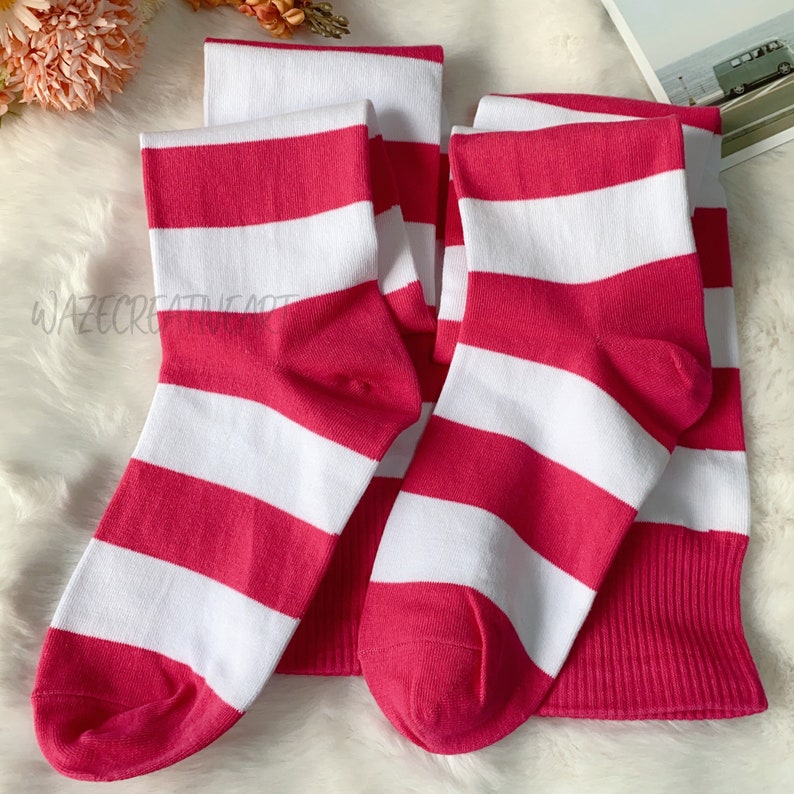 Colorful Stripe Thigh High Sock,Leg Warmers Over The Knee,Autumn and Winter Sock,Warm Thick Sock,Cute Gift,Soft and Comfortable,Gift for her zdjęcie 2