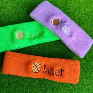 Custom Sports Headband, Embroidered Adult Headbands, Head Band for Workout, Sports Team Bands, Monogrammed Youth SweatBand, Your Own Design