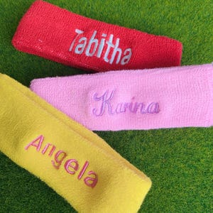 Embroidered Sports Headband, Personalized Headband, Handmade Stretch Sweat Headband, Head Band for Workout, Sports Hair Bands, Sports Gift