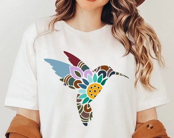 Hummingbird Shirt, Watercolour Birds T-shirt, Nature Tee, Watercolor Hummingbird, Bird Shirt, Hummingbird Lover, Trendy Tee,Bird Lover Shirt
