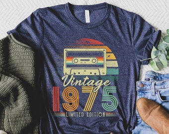 Vintage 1975 Retro 48th Birthday Shirt 48th Birthday Gift For Women,48th Birthday Gift For Men,48th Birthday Best Friend,48th Birthday Woman