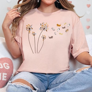 Cats Flower Fly Dandelion Shirt, Cute Cat Lover T-Shirt, Cat Lover Gift, Funny Cat Shirt, Summer Shirt, Cool Cat, Cat Shirt, Cat Lover Gift