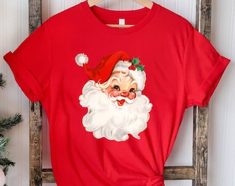 Christmas Santa Shirt, Retro Santa Shirt, Gift For Christmas, Retro Christmas Shirt, Christmas Shirt For Women, Gift For Women, Santa Shirt