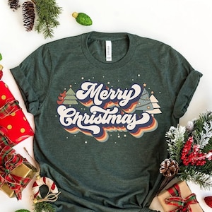 Vintage Merry Christmas Shirt,Merry Christmas Shirt,Christmas T shirt, Christmas Family Shirt,Christmas Gift,70s Style Merry Christmas Shirt