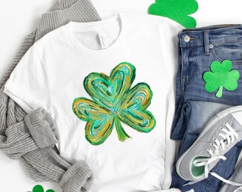 St. Patrick's Day Watercolor Shamrock Shirt, Shamrock Shirt, St Patrick's Day Shirt, Drinking Shirt, Shenanigans, Irish Sweatshirt, Lucky T