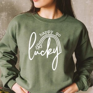 Happy Go Lucky Shirt, St Pattys Shirt, Lucky T-Shirt, Shamrock Shirt, Woman St Patrick's Day Shirt, St Patrick's Day Tee, Lucky Clover Shirt
