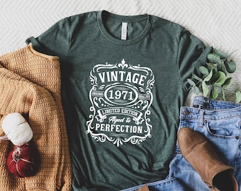 55th Birthday Shirt, Vintage T Shirt, Vintage 1971 Shirt, 55th Birthday Gift For Women, 55th Birthday Shirt Men, Retro Shirt, Vintage Shirts