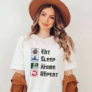 Eat Sleep Anime Repeat Shirt, Anime Shirt, Gift for Anime Lover, Gift for Anime Fan, Anime Otaku Shirt, Anime Sweatshirt, Cool Anime Shirt