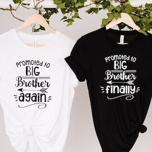 Promoted to Big Brother Again, Promoted To Be Big Finally, Pregnancy Reveal Announcement, Gift For Big Brother To Be Shirt, Middle Brother