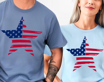 Comfort Colors® 4th Of July Star Shirt, Star USA, Distressed Star Shirt, Fourth Shirt, Patriotic Shirt,4th Of July Tee, Fourth Of July Shirt