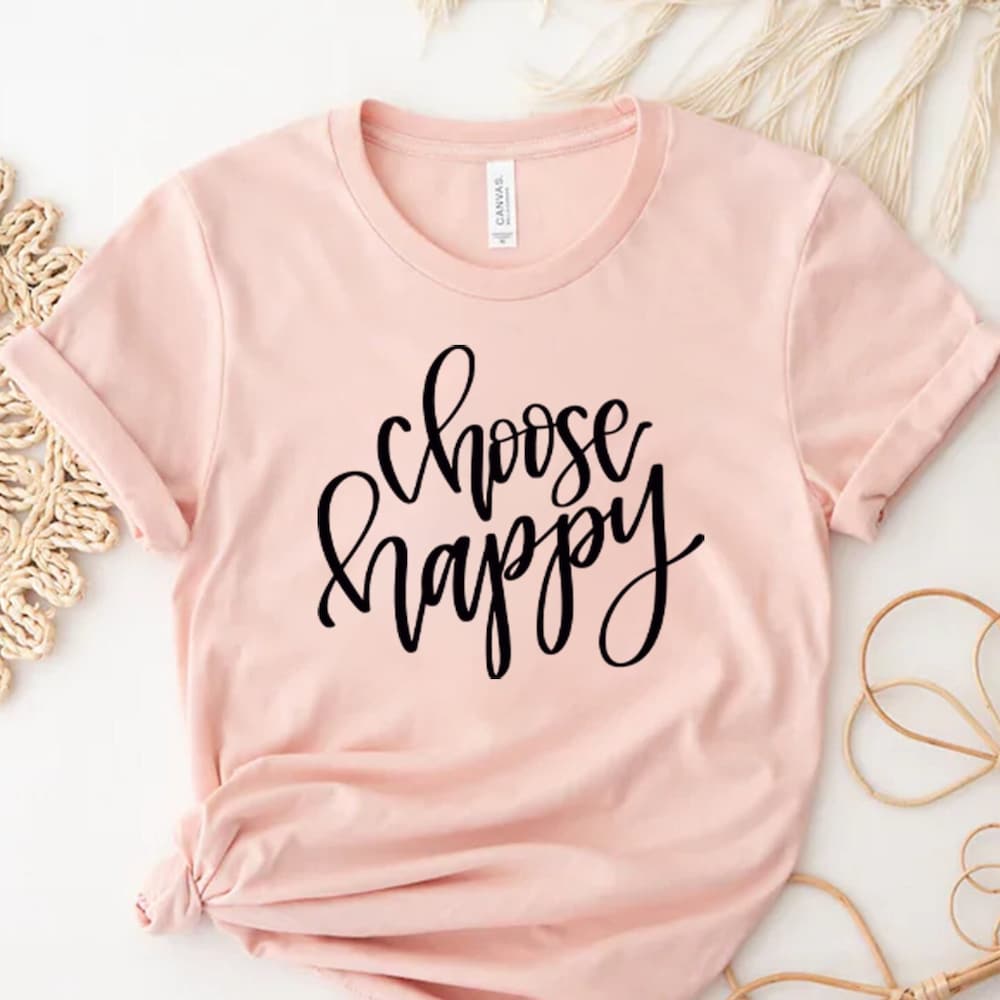 Workout Shirt, Inspirational Shirt,Choose Happy Shirt, Happy Shirt, Motivational Shirt, Counselor Shirt, Happiness Shirt,Motivational Shirt Trendverse