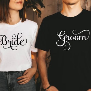 Bride and Groom Shirt, Honeymoon Shirt, Wedding Shirt, Engagement Gift, Bride Gift, Newlywed Gift, Newly Married Shirt, Bridal Shower Tee