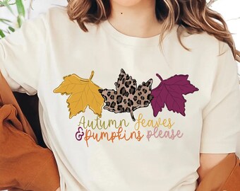 Leopard Print Fall Shirt, Thanksgiving, Hello Pumpkin, Fall Vibes, Peace Love Thanksgiving, Family Thanksgiving Shirt,Love Fall Y'All Shirt
