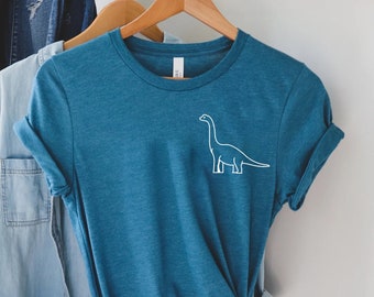 Dinosaur T-shirt, Dinosaur Pocket T-shirt, Brontosaurus Shirt, Dinosaur T Shirt Tee, Dino T-shirt, Cute Dinosaur Shirt, Brachiosaurus Shirt