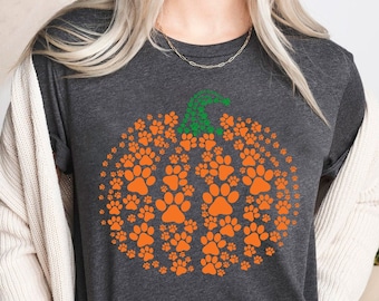 Paw Pumpkin Shirt, Paw Print Shirt, Pumpkin Dog Shirt, Dog Halloween Shirt,Retro Pumpkin, Halloween Shirt, Halloween Sweatshirt,Thanksgiving