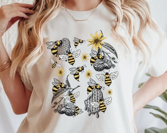 Bee T-shirt, Beekeeper Shirt, Bee Lover Gift, Insect Shirts, Earth Day Shirts, Beekeeper Gift, Bee Lover Shirt,Save the Bees Shirt, Bee Tee