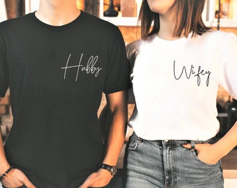 Wifey Hubby Shirt, Mr and Mrs Tee ,Just Married Shirt, Honeymoon Shirt, Wedding Shirt, Wife And Hubs Shirts, Couples Shirt, Bridal Gift Tee