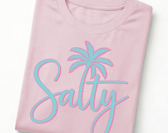 Comfort Colors® Funny Beach Shirt, Salty Shirt, Beach Vibes Nautical T-shirt, Funny Crab Shirt, Summer Vacation Gift, Sunset Beach Shirt