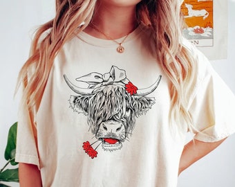 Cute Cow Shirt, Heifer Sweatshirt, Highland Cow Shirt, Cow Gifts For Her, Farm T-shirt, Ranch Tee, Farmer, Cowgirl, Bull Shirt, Cow T-shirt