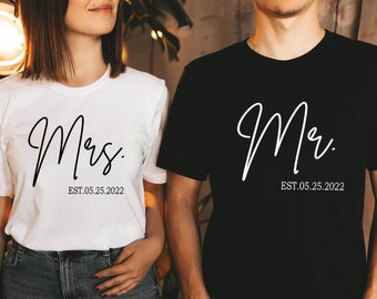 Mr and Mrs Shirt, Mr and Mrs, Just Married Shirts, Honeymoon Shirt, Wedding Shirt, Wife And Hubs Shirts, Just Married Shirts, Couples Shirts