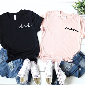 Mom and Dad Shirts, Mom and Dad Tees, Mom Pocket Tee, Dad Pocket Tee ...