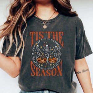 Tis The Season Shirt, Halloween T-Shirt, Fall Shirt, Skeletons Dancing Shirt, Autumn Shirt, Halloween Skeleton Shirt, Vintage Spooky Season