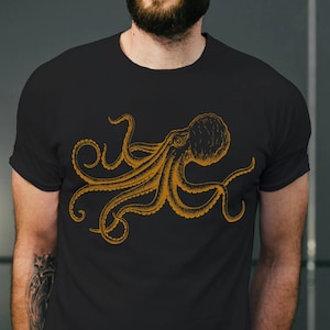 Octopus Japanese Shirt, Octopus Shirt, Gyotaku Traditional Art Shirt, Japan Anime Manga Tee, Samurai Mens Womens Tee, Octopus Arts Shirt