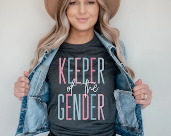 Keeper of the Gender Shirt , Gender Reveal Party Shirts, Team Boy Team Girl Baby Announcement Shirts Gender Reveal Idea Family reveal