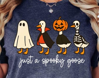 Halloween Goose Tshirt, Just a Spooky Goose Shirt, Funny Silly Goose Halloween Shirt, Halloween Girls T-shirt, Spooky Season, Halloween Kids