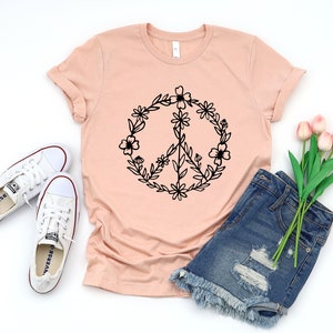 Peace Shirt, Peace T-shirt, Peace Sign Shirt, Peace Sign T-Shirt, Peace Symbol, Peace T-Shirt, Peace Symbol Shirt, Graphic Tees For Women image 7