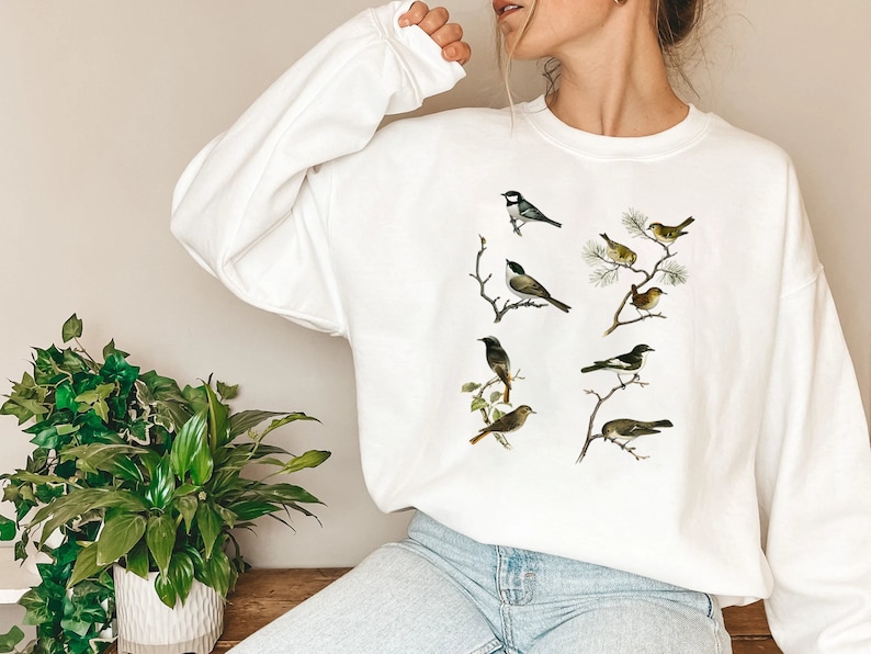 Bird Shirt, Bird Lovers T-Shirt, Birdwatcher Shirt, Cute Birdie Shirt, Birdwatching Lover T-Shirt, Bird Lover Gift, Vintage Bird Shirt,Bird image 2