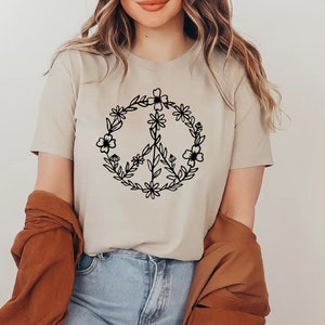 Peace Shirt, Peace T-shirt, Peace Sign Shirt, Peace Sign T-Shirt, Peace Symbol, Peace T-Shirt, Peace Symbol Shirt, Graphic Tees For Women image 2
