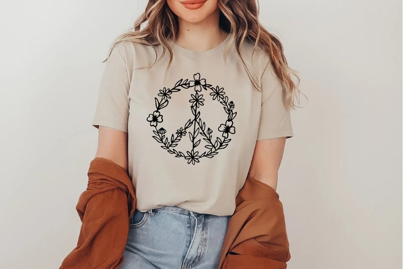 Peace Shirt, Peace T-shirt, Peace Sign Shirt, Peace Sign T-Shirt, Peace Symbol, Peace T-Shirt, Peace Symbol Shirt, Graphic Tees For Women image 2