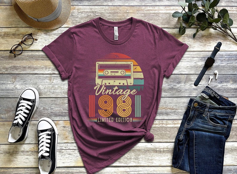 Vintage 1981 Retro Shirt, Vintage 1981 Shirt, 45th Birthday, 45th Birthday Gift, 45th Birthday Party, 45th Birthday Shirt, 1981 T-Shirt,1981 image 2