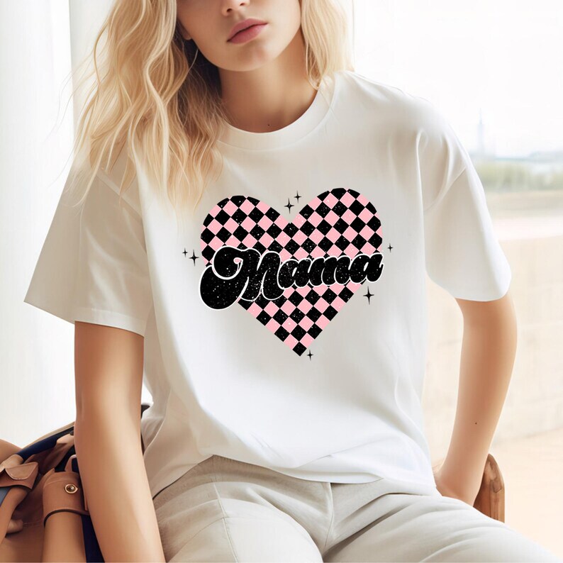 Checkered Mama Shirt, Checkered Mama Tee, Mama Shirt, Mama Tee ...