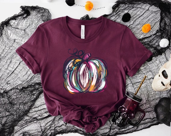 Watercolor Pumpkin T-shirt, Colorful Pumpkin Shirt, Watercolor Pumpkins, Halloween Shirt, Autumn Shirt, Cute Fall Shirt, Gift For Halloween