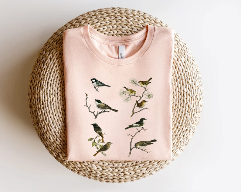 Bird Shirt, Bird Lovers T-Shirt, Birdwatcher Shirt, Cute Birdie Shirt, Birdwatching Lover T-Shirt, Bird Lover Gift, Vintage Bird Shirt,Bird image 6