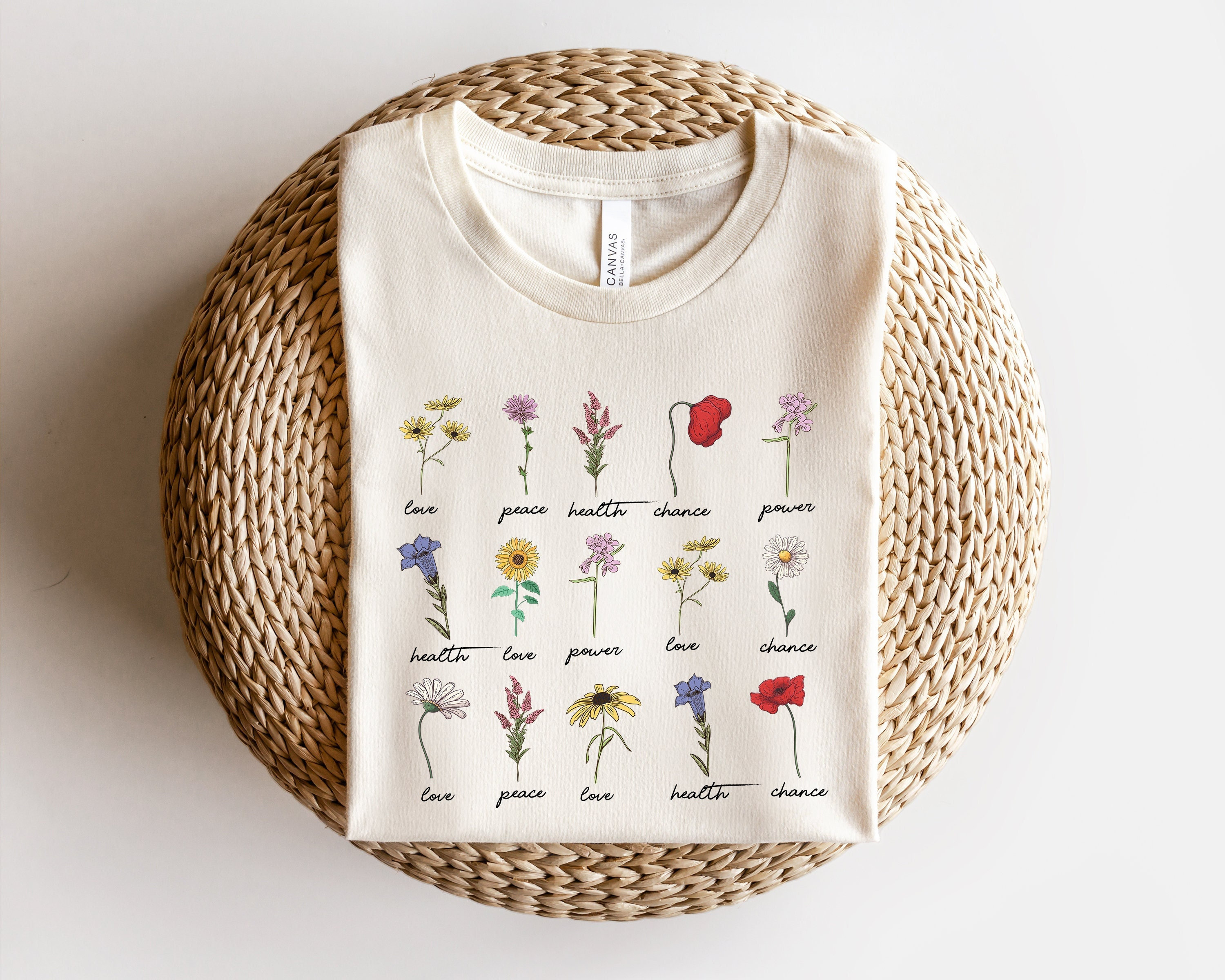Wildflower Shirt, Botanical Shirt, Womens Wildflowers Graphic Tshirt ...