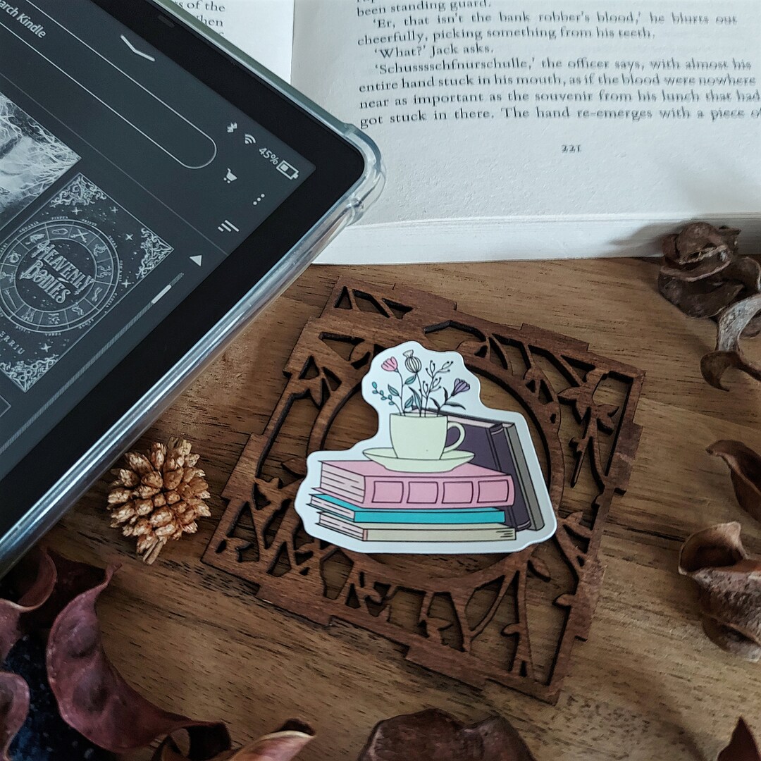 Afternoon Tea Book Stack Sticker - Etsy