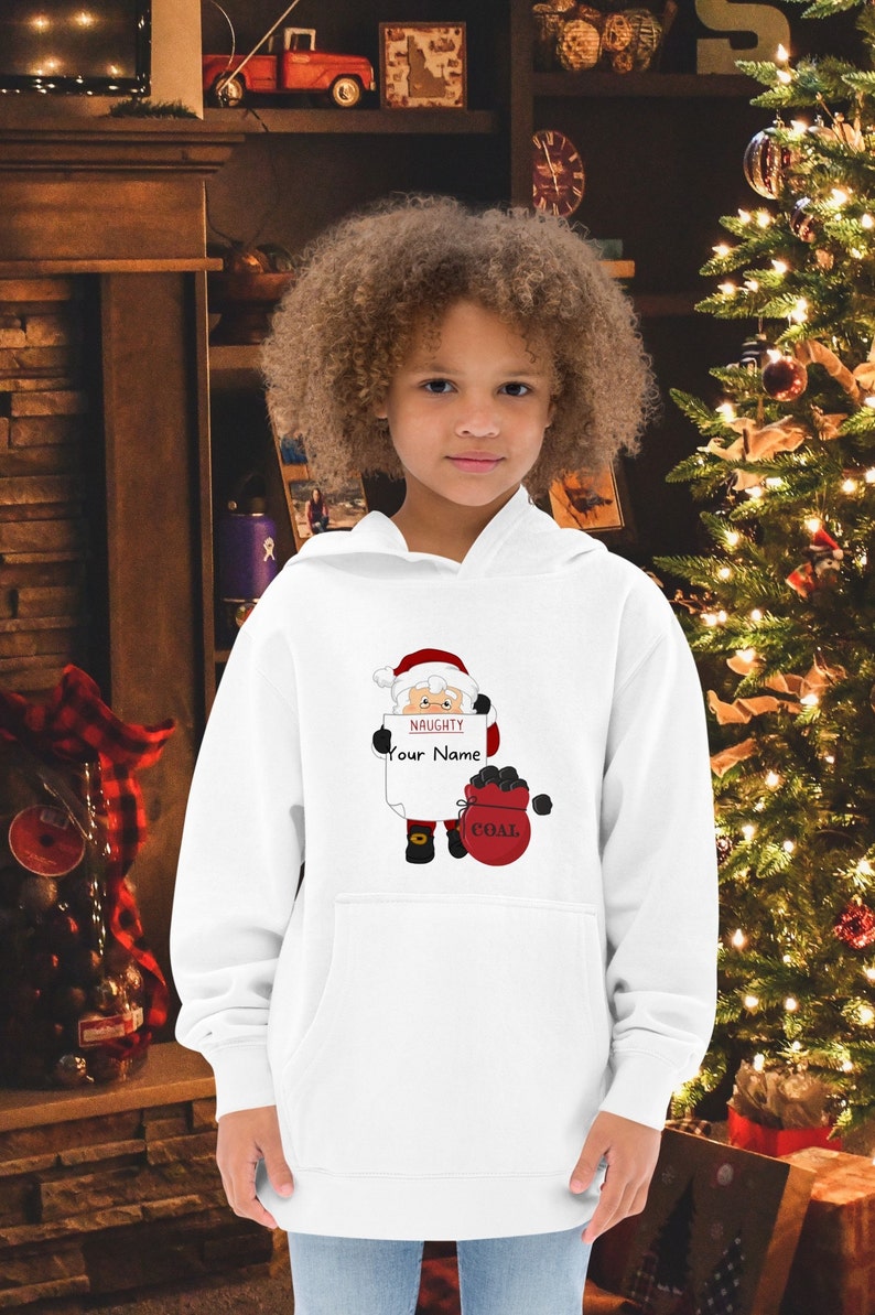 Kids' Santa's Naughty List Personalized Fleece Hoodie - Etsy