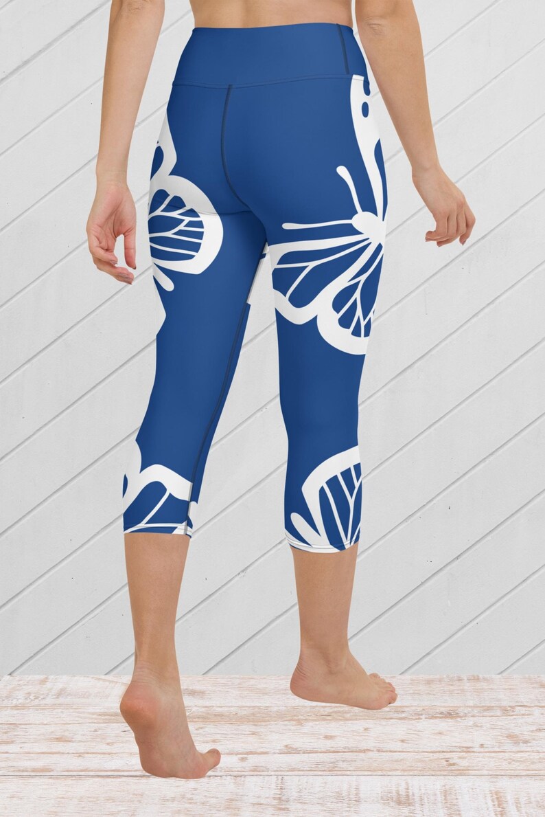 Butterfly Leggings/butterfly Capri Leggings/butterfly Yoga Etsy