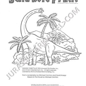 Jurassic Park Coloring Book From 1993 - Etsy