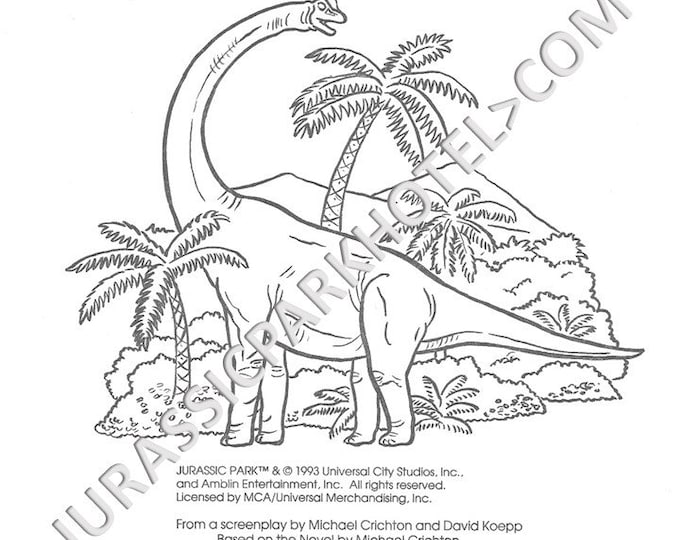 Jurassic Park Coloring Book From 1993 - Etsy