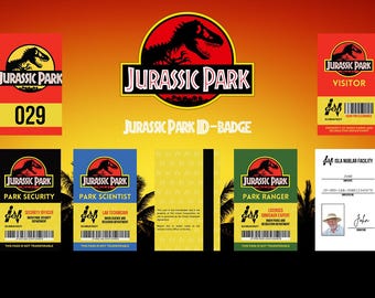 Jurassic Park ID badge 9 pieces